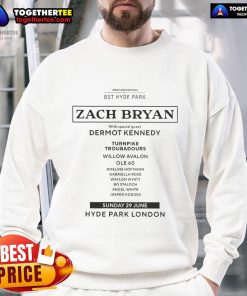 Zach Bryan concert sweatshirt featuring special guests Dermot Kennedy and Turnpike Troubadours at Willow Avalon.
