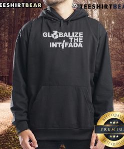 Official Zohran Mamdani Globalize The Intifada Hoodie in black, featuring bold graphics and a comfortable design.