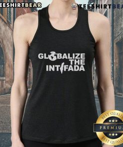 Official Zohran Mamdani Globalize The Intifada tank top featuring bold graphic design and activist message.