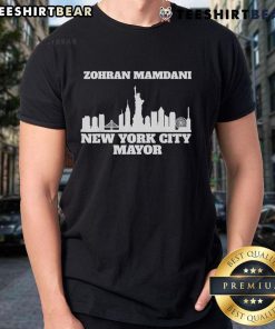 Official Zohran Mamdani New York City Mayor T-Shirt featuring campaign logo and vibrant design, perfect for supporters.