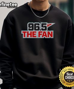 Original 96.5 The Fan logo sweatshirt featuring bold graphics and comfortable fabric for sports fans.