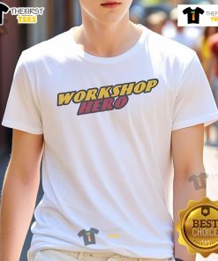 Alt Text: Original Chris Boden Workshop Hero T-Shirt featuring a vibrant design and comfortable fit, perfect for fans and creators.