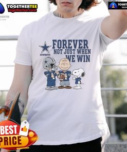 Alt Text: Original Dallas Cowboys Charlie Brown Snoopy Cowboys Forever T-Shirt celebrating team spirit and fandom.