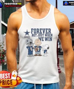 Original Dallas Cowboys Charlie Brown Snoopy 'Cowboys Forever' tank top featuring playful football-themed design.