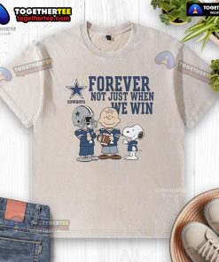 Alt Text: Original Dallas Cowboys Charlie Brown Snoopy Cowboys Forever T-shirt showcasing team spirit and nostalgia.