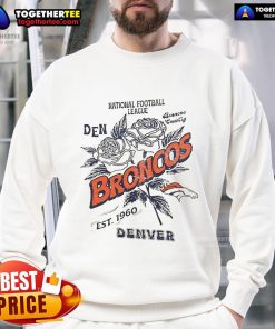 Original Denver Broncos sweatshirt, National Football League Est. 1960, featuring team colors and logo.