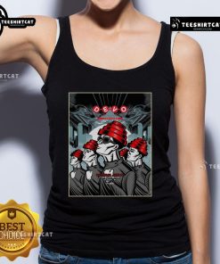 Original Devo concert poster tank top from June 28, 2025, at The Fillmore, Detroit, MI, featuring iconic band graphics.