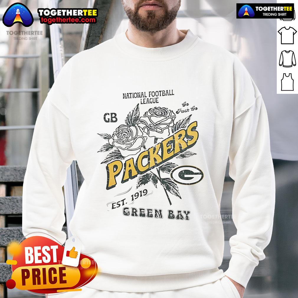 Original Green Bay Packers Rose National Football League Est 1919 Sweatshirt Alt Text: Original Green Bay Packers sweatshirt, featuring NFL logo, established 1919, perfect for fans and casual wear.