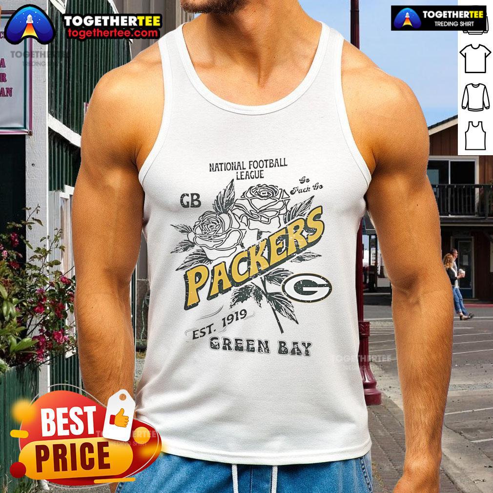 Original Green Bay Packers Rose National Football League Est 1919 Tank Top Original Green Bay Packers tank top, celebrating the NFL since 1919, featuring team colors and logo design.