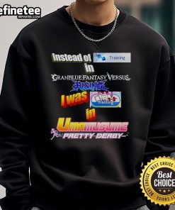 Original Instead Of Training in Granblue Fantasy Versus Rising Sweatshirt featuring vibrant graphics and cozy design.