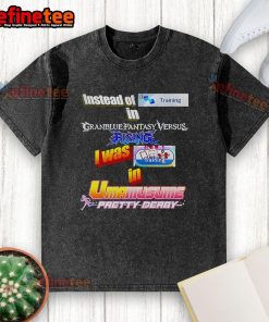 Original Instead Of Training Granblue Fantasy Versus Rising washed t-shirt featuring vibrant graphics and comfortable fit.