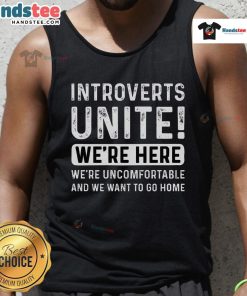 Original Introverts Unite Essential Tank Top in soft fabric, perfect for casual wear and expressing introvert pride.