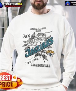 Original Jacksonville Jaguars Rose sweatshirt, National Football League, established 1995, perfect for fans and casual wear.