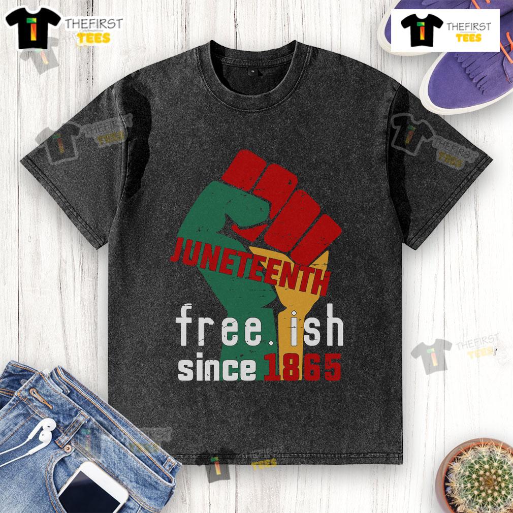 Original Juneteenth Free.Ish Since 1865 Washed T Shirt Original Juneteenth Free.ish Since 1865 washed t-shirt featuring a vibrant design celebrating Juneteenth heritage.