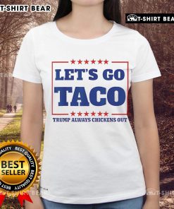 Original Let's Go Taco 2025 Ladies Tee featuring vibrant taco graphic on a stylish women's shirt for taco lovers.
