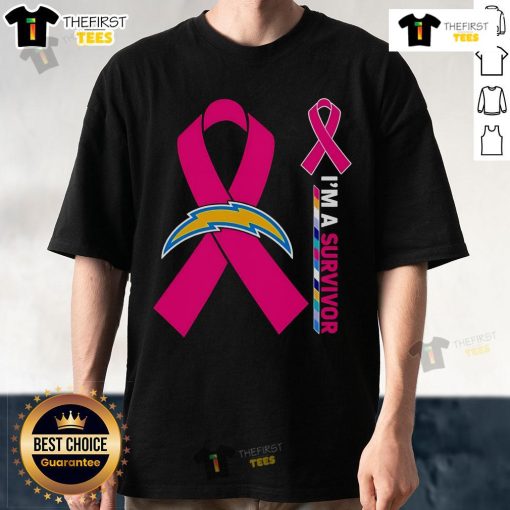 Original Los Angeles Chargers X Cancer Awareness I'M A Survivor T-Shirt, featuring bold graphics and a supportive message.