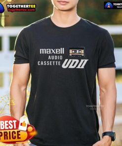 Original Maxell Audio Cassette UD II T-Shirt featuring vintage cassette design, perfect for retro music lovers.