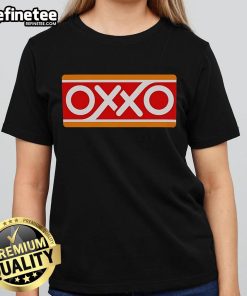 Alt Text: Original Mexico Oxxo gasoline station ladies tee featuring vibrant design and comfortable fit for casual wear.