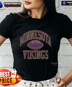 Alt Text: Original Minnesota Vikings Gridiron Ladies Tee in purple, showcasing team logo and stylish design for female fans.