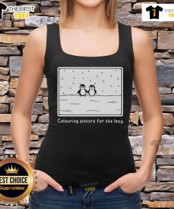 Original Penguin colouring picture featuring a stylish tank top design for the lazy, perfect for creative relaxation.