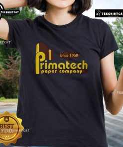 Original Primatech Paper Company Since 1962 Ladies Tee showcasing stylish design and vintage branding for fans.