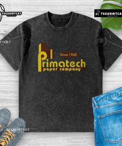 Original Primatech Paper Company Since 1962 washed t-shirt featuring a vintage design and soft fabric for casual wear.
