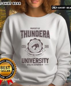 Thundera University Athletic Department sweatshirt, established 1985, showcasing original design and vibrant colors.