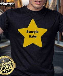 Alt Text: Original Scorpio Baby Star T-Shirt featuring a vibrant astrological design for newborns and toddlers.
