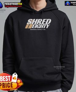 Alt Text: Original Shred Eighty Dirt Race Redneck Hoodie featuring a bold graphic design for motorsport enthusiasts.