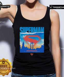 Original Superman Metropolis City of Tomorrow tank top featuring vibrant graphics and iconic superhero design.
