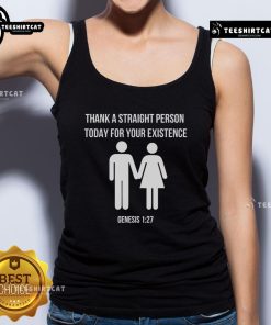 Original Thank A Straight Person Today tank top featuring Genesis 1:27 design, celebrating love and acceptance.