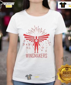 Original The Wingmakers Ladies Tee featuring a stylish design, perfect for casual wear and fans of unique apparel.