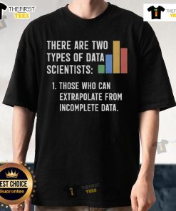 Original 'There Are Two Types Of Data Scientist' T-Shirt featuring a humorous design for data science enthusiasts.