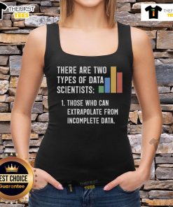 Alt Text: Original There Are Two Types of Data Scientist Tank Top featuring humorous data science graphics and stylish design.
