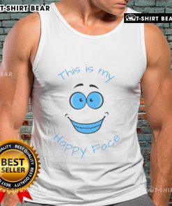 Original 'This Is My Happy Face' Tank Top in vibrant colors, perfect for casual wear and expressing joy.
