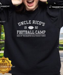 Alt Text: Cozy Original Uncle Rico's Football Camp Sweatshirt in blue, perfect for fans and nostalgic sports enthusiasts.