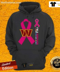 Original Washington Commanders X Cancer Awareness 'I'm A Survivor' hoodie showcasing team spirit and support for survivors.