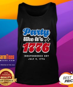 Alt Text: Independence Day tank top featuring 'Party Like It's 1776' design for Fourth of July celebrations.
