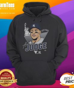 Premium Aaron Judge New York Yankees player caricature hoodie featuring vibrant graphics and comfortable design.