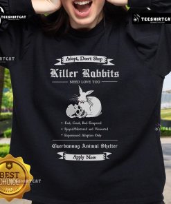 Premium Adopt A Killer Rabbit Sweatshirt for animal lovers, featuring a playful design and cozy fit. Perfect for casual wear.