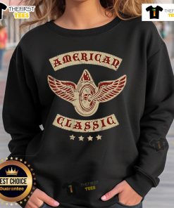 Premium American Classic Sweatshirt in navy blue, featuring a comfortable fit and soft fabric, perfect for casual wear.