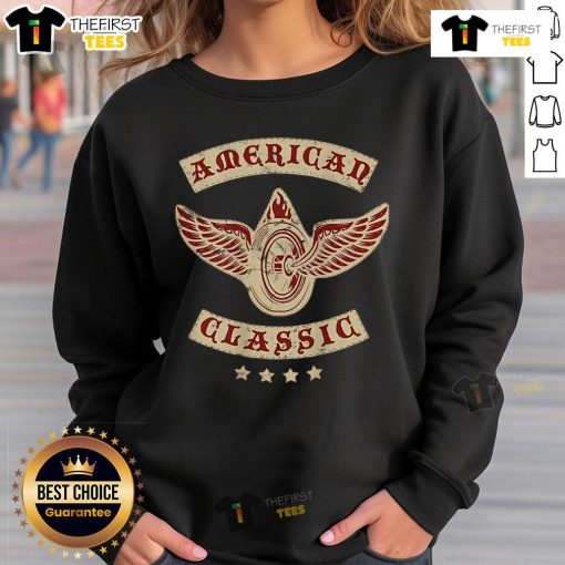 Premium American Classic Sweatshirt in navy blue, featuring a comfortable fit and soft fabric, perfect for casual wear.