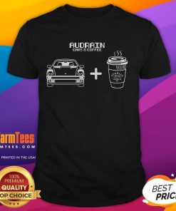 Premium Audrain Cars & Coffee Pixels T-Shirt featuring a stylish design for car enthusiasts and event fans.