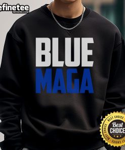 Alt Text: Premium blue MAGA Democrat sweatshirt featuring a bold Make America Great Again design for political enthusiasts.