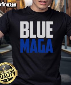 Premium Blue Maga Democrat Make America Great Again T-Shirt featuring bold graphics and a comfortable fit for supporters.