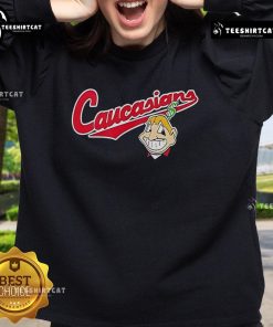 Premium Bomani Jones Caucasians Chief Wahoo logo sweatshirt in vibrant colors, perfect for sports fans and collectors.