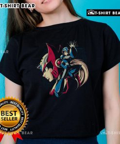 Premium Brothers In Arm Cannons Mega Man Zero Ladies Tee featuring vibrant graphics and stylish design for fans.
