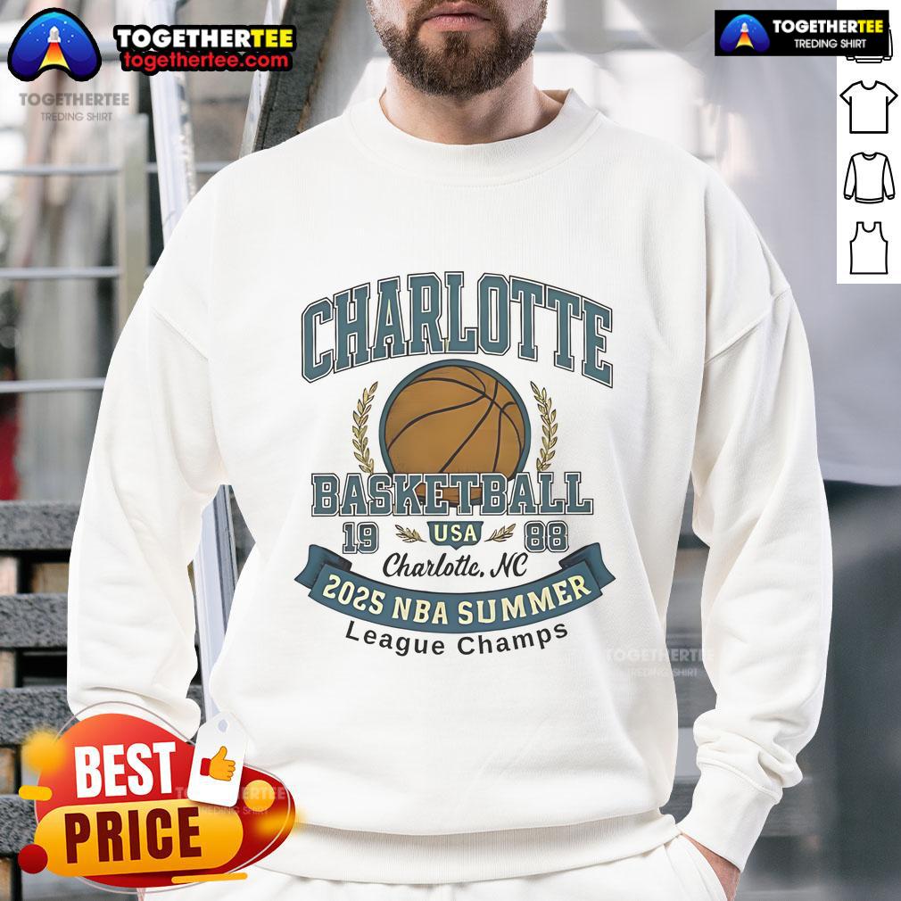 Premium Charlotte Hornets Basketball 2025 Summer League Champs Sweatshirt Premium Charlotte Hornets Basketball 2025 Summer League Champs Sweatshirt showcasing team colors and logo.