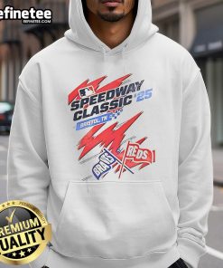 Premium Cincinnati Reds and Atlanta Braves MLB Speedway Classic 25 hoodie, featuring vibrant team logos and comfortable design.