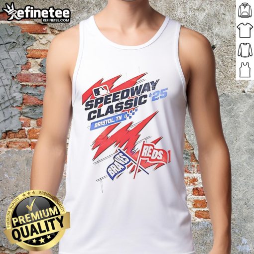 Premium Cincinnati Reds and Atlanta Braves MLB Speedway Classic 25 tank top featured in Bristol, TN.